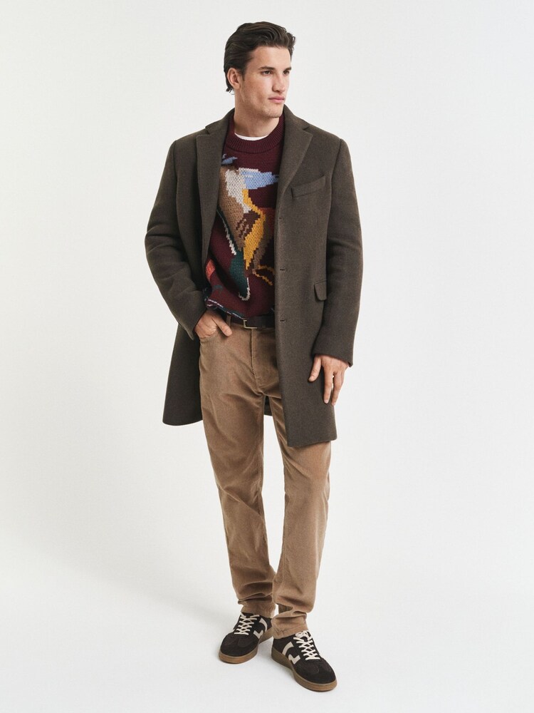 GANT Brown Cord Regular Fit Cotton Stretch Jeans - Image 1 of 2