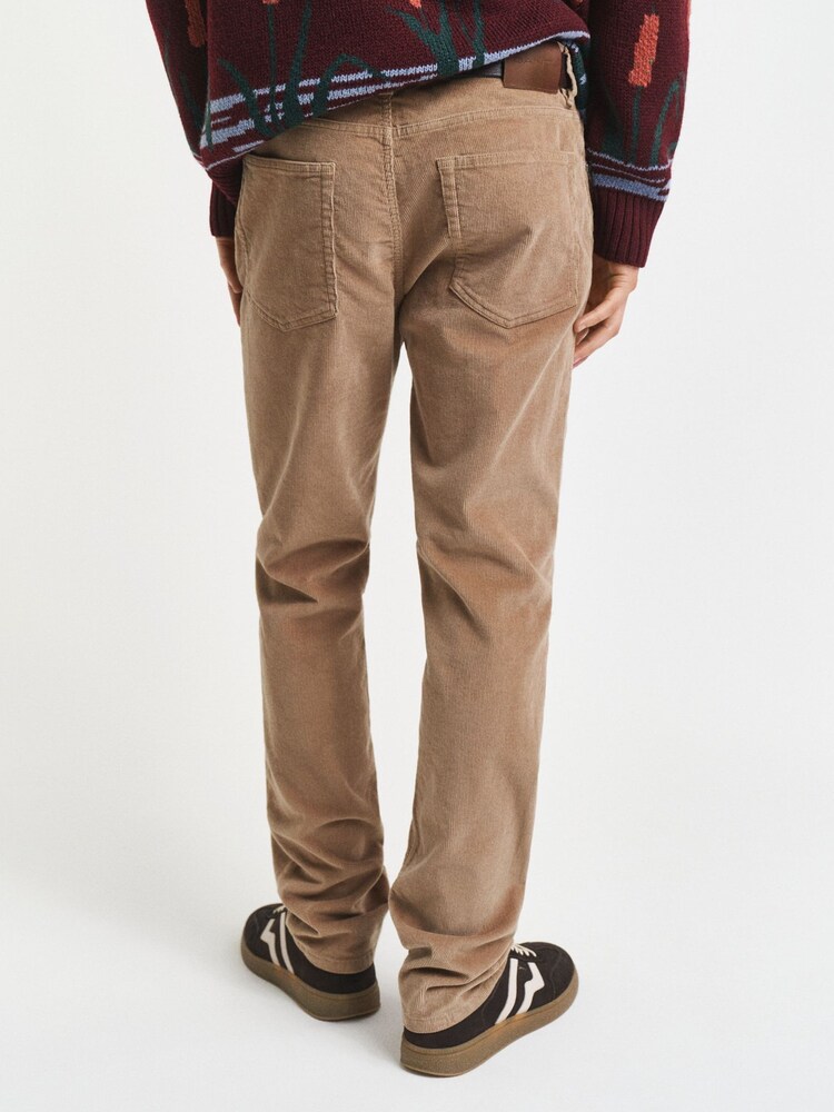 GANT Brown Cord Regular Fit Cotton Stretch Jeans - Image 2 of 2