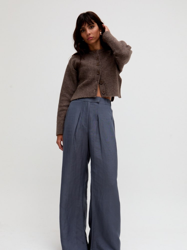Raffya Blue Helena Wide Leg Trousers - Image 2 of 5