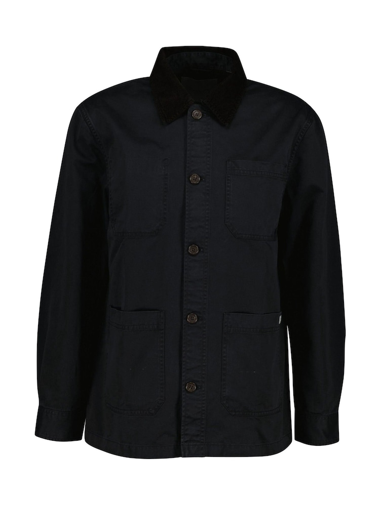 GANT Black Cord Collar Worker Overshirt - Image 1 of 2