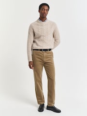 GANT Brown Regular Fit Cord Chino Trousers - Image 1 of 6