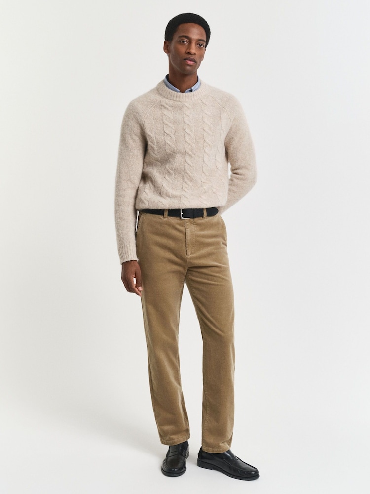 GANT Brown Regular Fit Cord Chino Trousers - Image 1 of 6