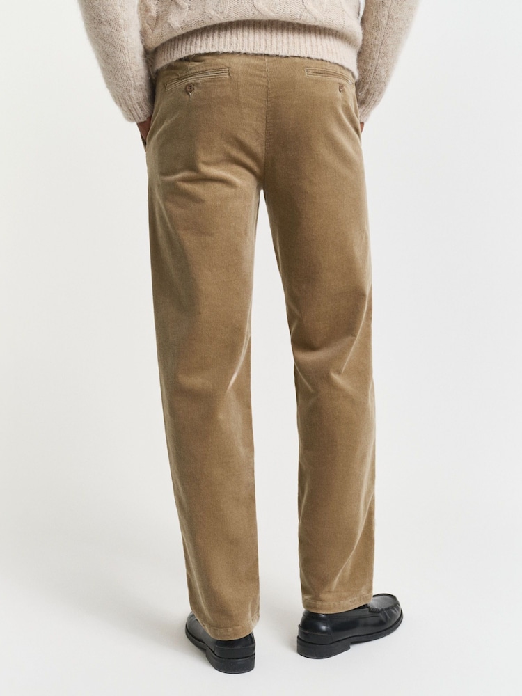 GANT Brown Regular Fit Cord Chino Trousers - Image 6 of 6