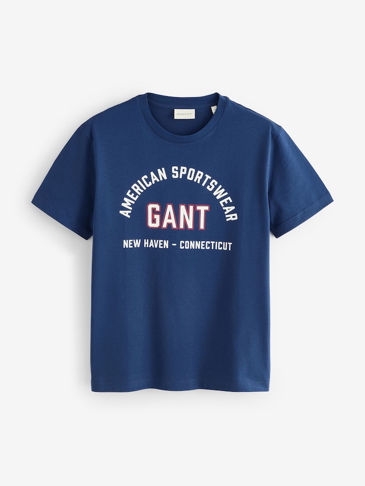 GANT Blue Graphic Print T-Shirt - Image 1 of 1