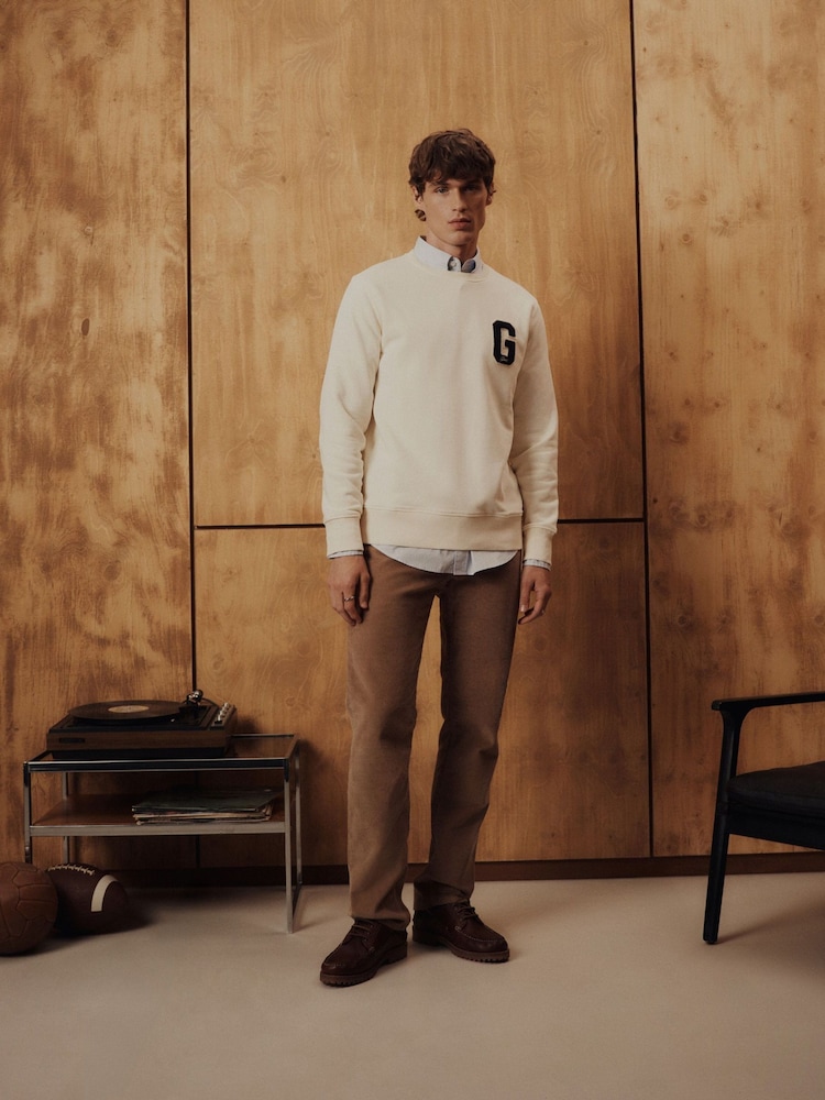 GANT Cream Preppy G Logo Sweatshirt - Image 2 of 5