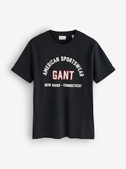 GANT Black Graphic Print T-Shirt - Image 1 of 3