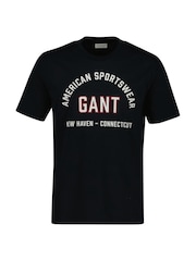 GANT Black Graphic Print T-Shirt - Image 2 of 3