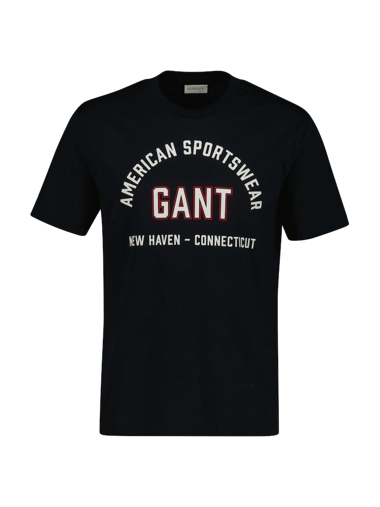GANT Black Graphic Print T-Shirt - Image 2 of 3 GANT Black Graphic Print T-Shirt - Image 2 of 3