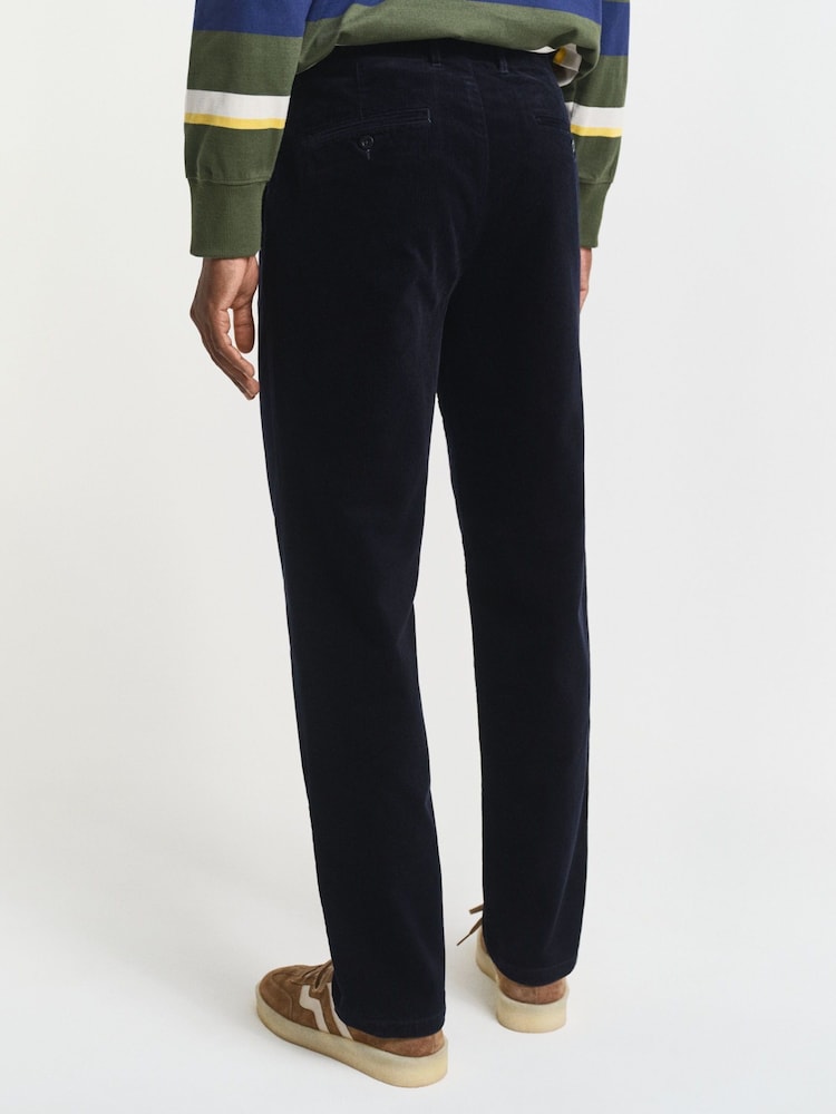 GANT Blue Regular Fit Cord Chino Trousers - Image 2 of 5