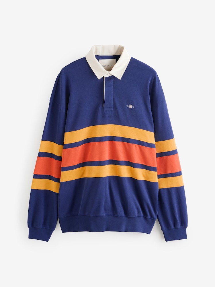 GANT Blue Colourblock Heavy Rugger Sweatshirt - Image 1 of 1