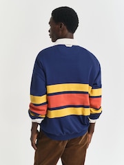 GANT Blue Colourblock Heavy Rugger Sweatshirt - Image 2 of 6