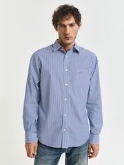 GANT Blue Classic Stripe Poplin Shirt - Image 1 of 6