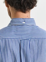 GANT Blue Classic Stripe Poplin Shirt - Image 5 of 6