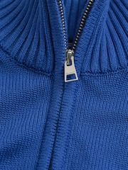 Azul - GANT Jumper casual de algodão com zíper em um quarto - Imagem 6 de 7