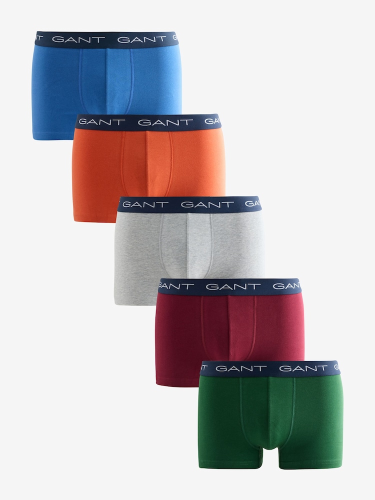 GANT Blue Stretch Cotton Boxers 5 Pack - Image 1 of 6