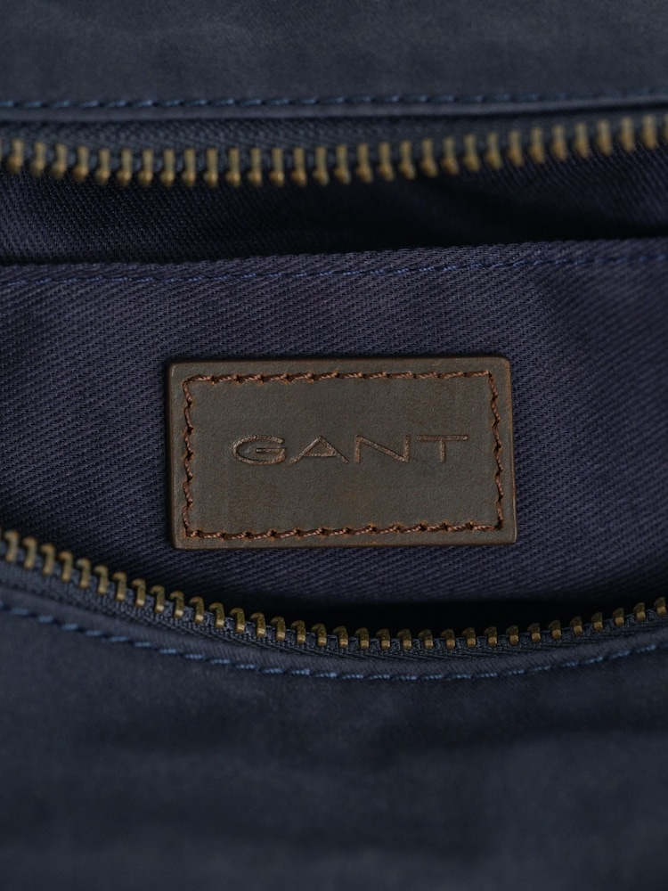 GANT Blue Waxed Cotton Wash Bag - Image 4 of 4
