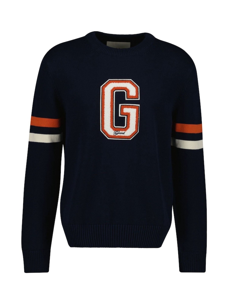 GANT Graphic Logo Badge Crew Neck Knit Jumper - Imagem 1 de 2