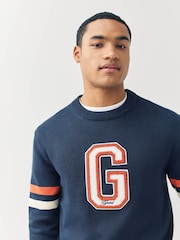 GANT pleteni pulover z okroglim ovratnikom in grafiko logotipa - Slika 3 iz 5