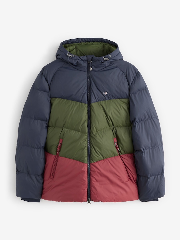 GANT Blue Active Cloud Colour Blocked Puffer Jacket - Image 1 of 1