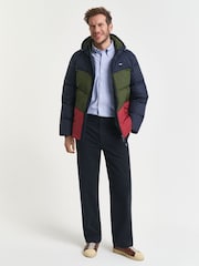 GANT Blue Active Cloud Colour Blocked Puffer Jacket - Image 3 of 8