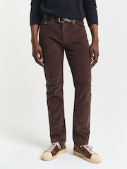GANT Light Brown Cord Regular Fit Cotton Stretch Jeans - Image 1 of 6