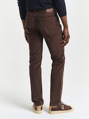 GANT Light Brown Cord Regular Fit Cotton Stretch Jeans - Image 2 of 6