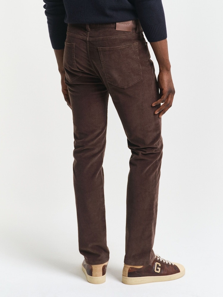 GANT Light Brown Cord Regular Fit Cotton Stretch Jeans - Image 2 of 6