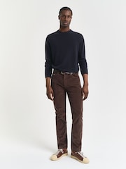 GANT Light Brown Cord Regular Fit Cotton Stretch Jeans - Image 3 of 6