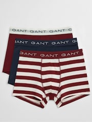 GANT Red Striped Boxers 3 Pack - Image 1 of 4