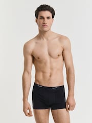 GANT Black Stretch Cotton Boxer Trunks 3-Pack - Image 2 of 3