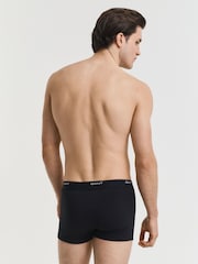 GANT Black Stretch Cotton Boxer Trunks 3-Pack - Image 3 of 3