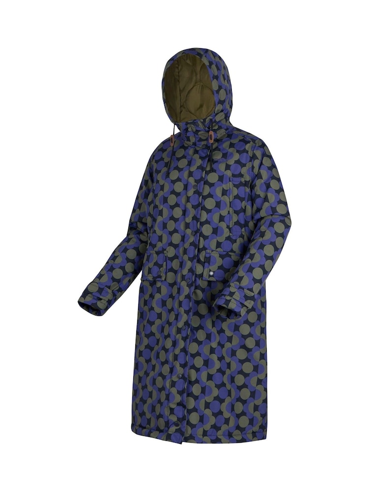 Regatta Blue Orla Long Length Waterproof Jacket - Image 9 of 9