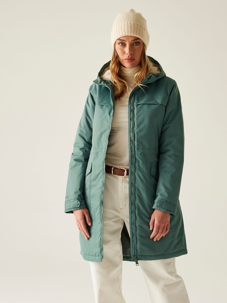 Regatta Green Womens Romine II Waterproof Parka Jacket - Image 1 of 9 Regatta Green Womens Romine II Waterproof Parka Jacket - Image 1 of 9