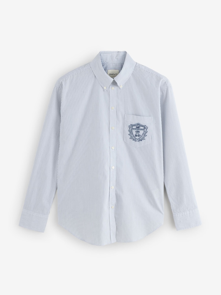 GANT Blue Graphic Logo Poplin Shirt - Image 1 of 1