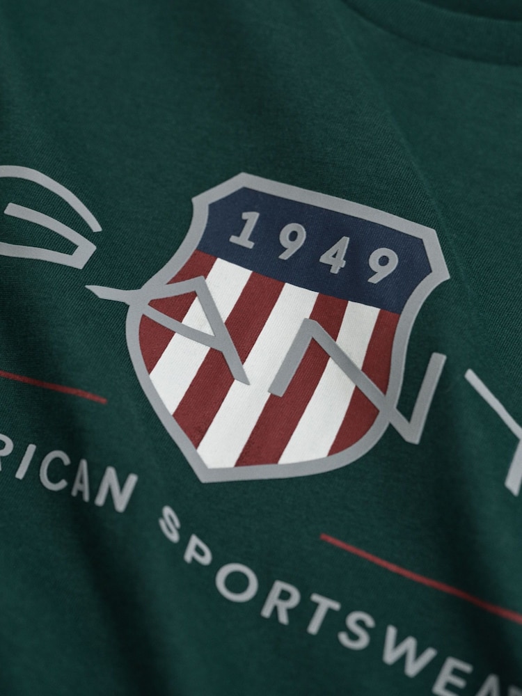 GANT Green Kids Archive Shield Logo T-Shirt - Image 3 of 3