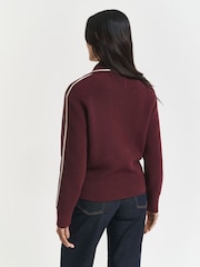 GANT Red Varsity Zip Through Cardiigan - Image 2 of 5