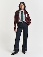 GANT Red Varsity Zip Through Cardiigan - Image 3 of 5