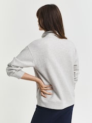 GANT Grey Preppy G Logo Button Up Sweatshirt - Image 2 of 4