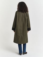 GANT Green Waxed Cotton Relaxed Long Car Coat - Image 2 of 9