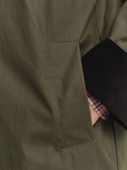 GANT Green Waxed Cotton Relaxed Long Car Coat - Image 8 of 9