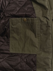 GANT Green Waxed Cotton Relaxed Long Car Coat - Image 9 of 9