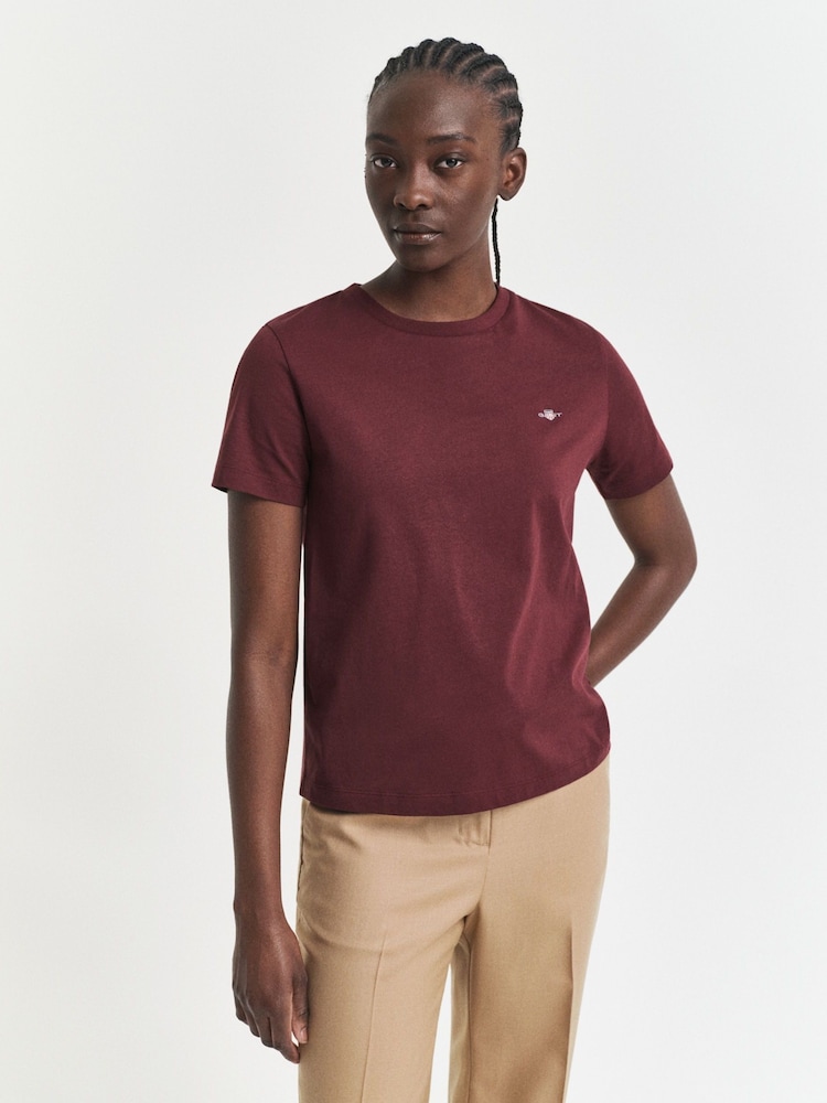 GANT Purple Shield Logo T-Shirt - Image 1 of 5