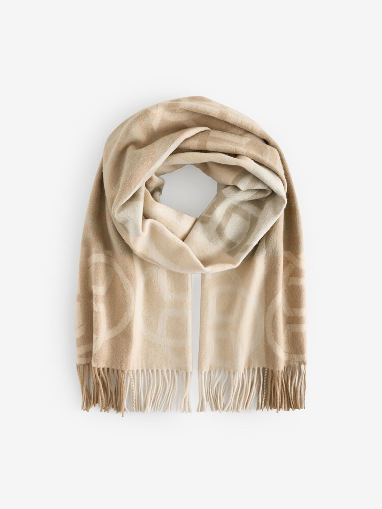 GANT Green Monogram Pattern Wool Scarf - Image 1 of 5
