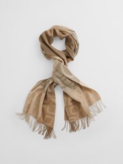 GANT Green Monogram Pattern Wool Scarf - Image 2 of 5