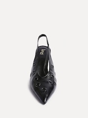 Linzi Black Abel Sligback Courts Heels with Eyelet Detail - Image 7 of 7