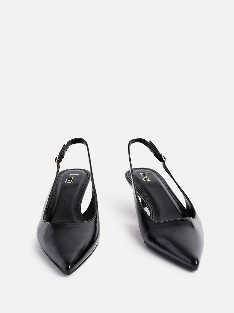 Linzi Black Elvira Kitten Heel Slingback Courts - Image 2 of 5 Linzi Black Elvira Kitten Heel Slingback Courts - Image 2 of 5