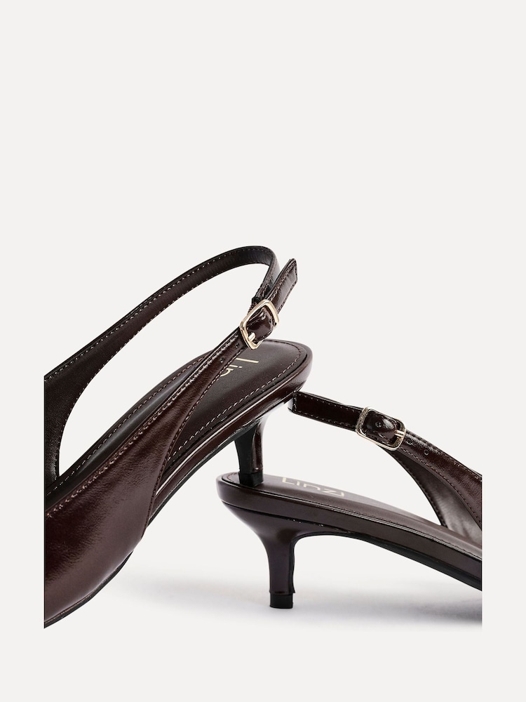 Linzi Brown Elvira Kitten Heel Slingback Courts - Image 6 of 6 Linzi Brown Elvira Kitten Heel Slingback Courts - Image 6 of 6