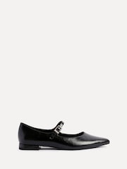 Linzi Black Seattle Pointed Toe Mary Jane Flats - Image 3 of 5