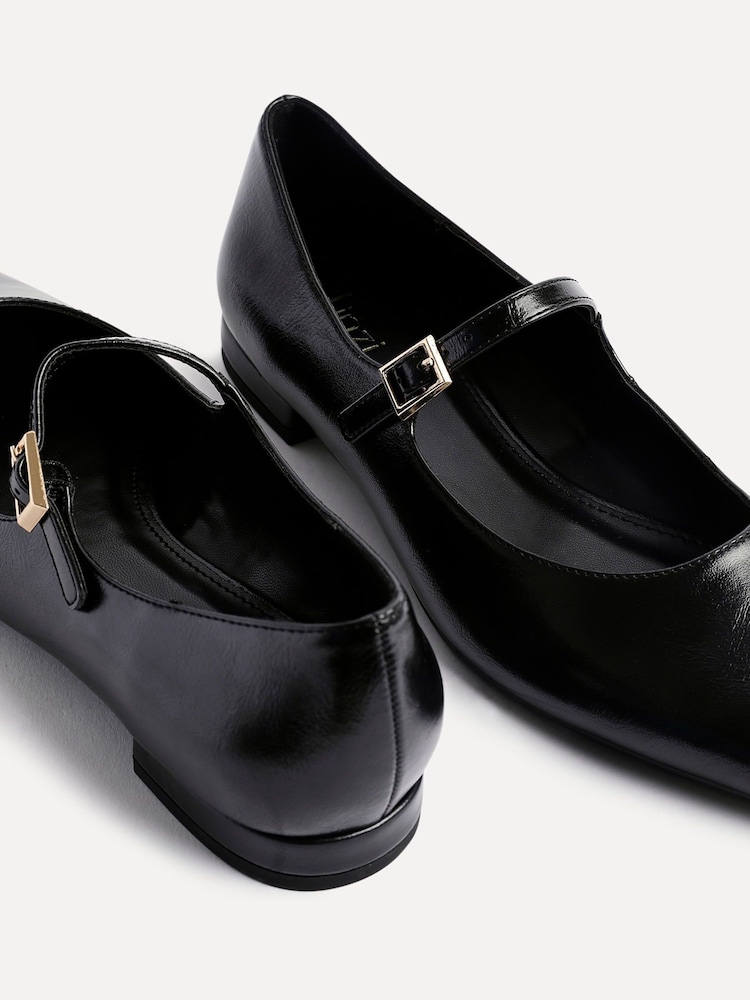 Linzi Black Seattle Pointed Toe Mary Jane Flats - Image 5 of 5