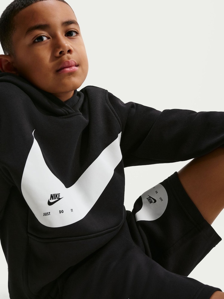 Nike Black/White Sportswear Club French Terry Shorts - Image 5 of 5